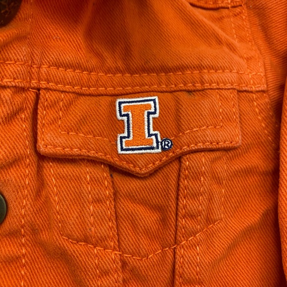 643 - EUC Illinois University Orange Denim Infant Baby Jacket 12m - Picture 5 of 7
